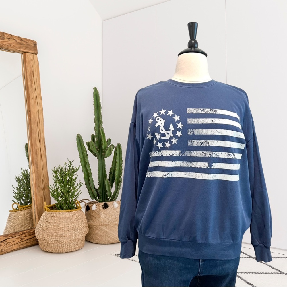 Z Supply Yachty Flag Anchor Sweatshirt